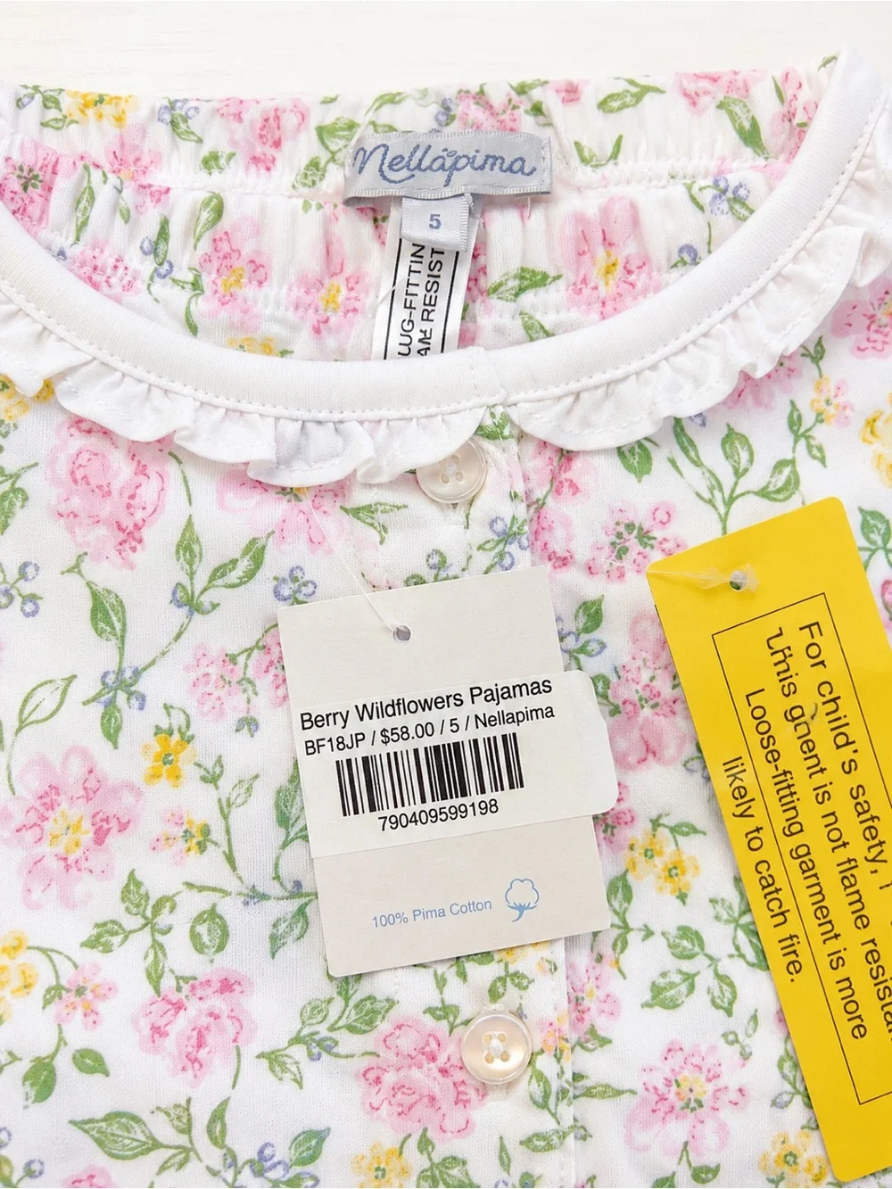 Nellapima Berry Wildflowers Pima Cotton Pajama Set NWT Girls Size 5